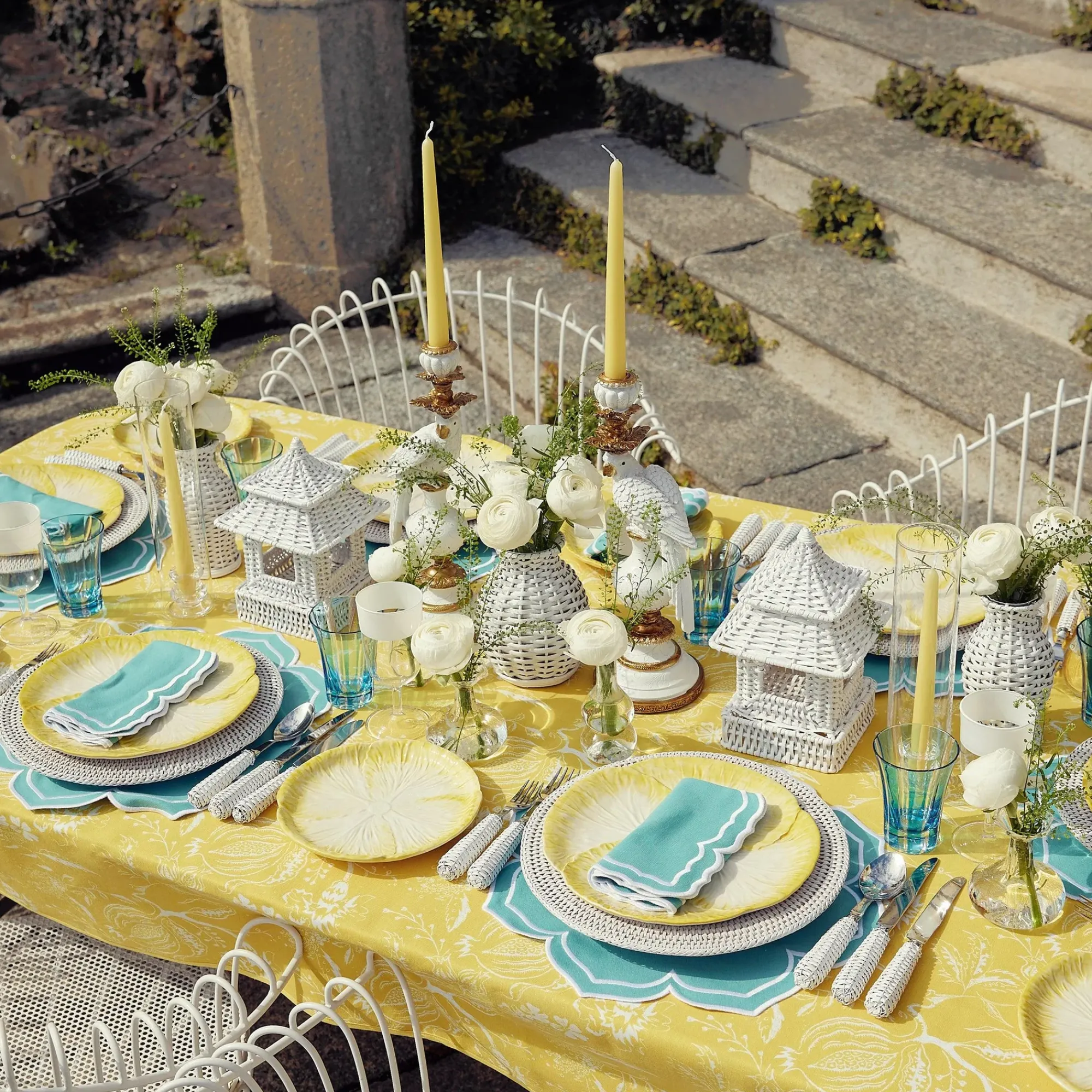 White Rattan Decoration Set|Mrs. Alice Discount