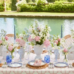 White Rattan Pagoda & Urn Vase Set|Mrs. Alice Sale