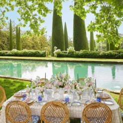 White Rattan Pagoda & Urn Vase Set|Mrs. Alice Outlet