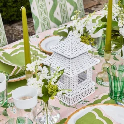 White Rattan Pagoda Lantern Set|Mrs. Alice Discount