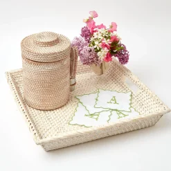 White Rattan Tray|Mrs. Alice Discount