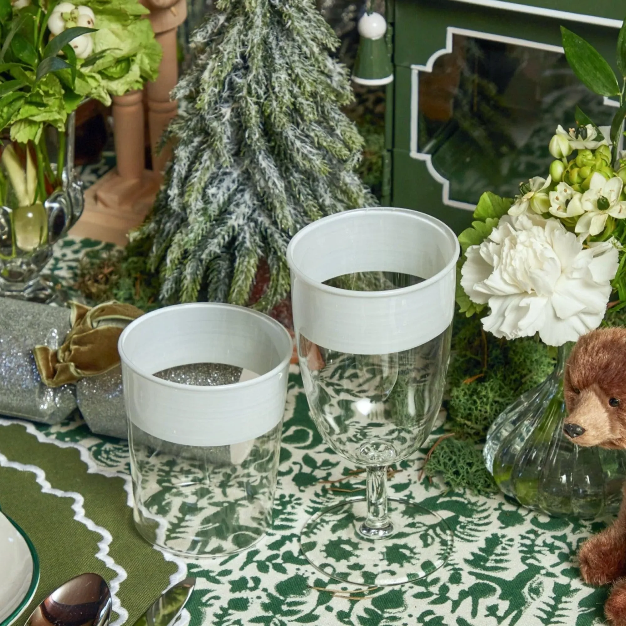 White Ribbon Water Glasses (Set Of 4)|Mrs. Alice Online