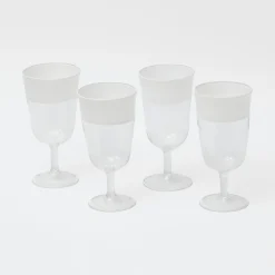 White Ribbon Wine Glasses (Set Of 4)|Mrs. Alice