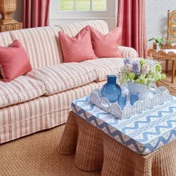 White Scalloped Rattan Breakfast Tray|Mrs. Alice Sale