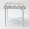 White Scalloped Rattan Tray With Stand|Mrs. Alice Outlet