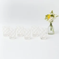 White Swirl Outdoor Glasses (Set Of 6)|Mrs. Alice Best