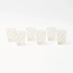 White Swirl Outdoor Glasses (Set Of 6)|Mrs. Alice Best