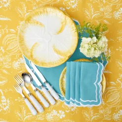 Yellow Capri Lettuce Dinner Plates (Set Of 4)|Mrs. Alice Best