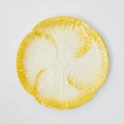 Yellow Capri Lettuce Dinner Plate|Mrs. Alice Discount