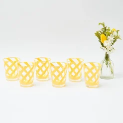 Yellow Swirl Outdoor Glasses (Set Of 6)|Mrs. Alice Outlet